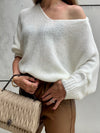 Creamy white V-neck knit