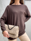Chocolate brown round neck knit